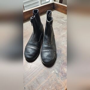 Kids Black Zip Up Paddock Boots